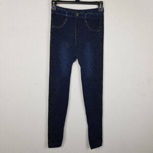 Soho Girls Cotton Blend‎ "Faux" Denim Jean Leggings